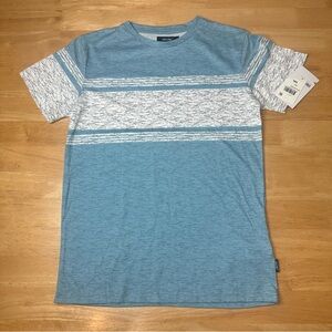 Univibe Boys Light Blue Speckle Stripe Crewneck T-shirt, S Small NWT